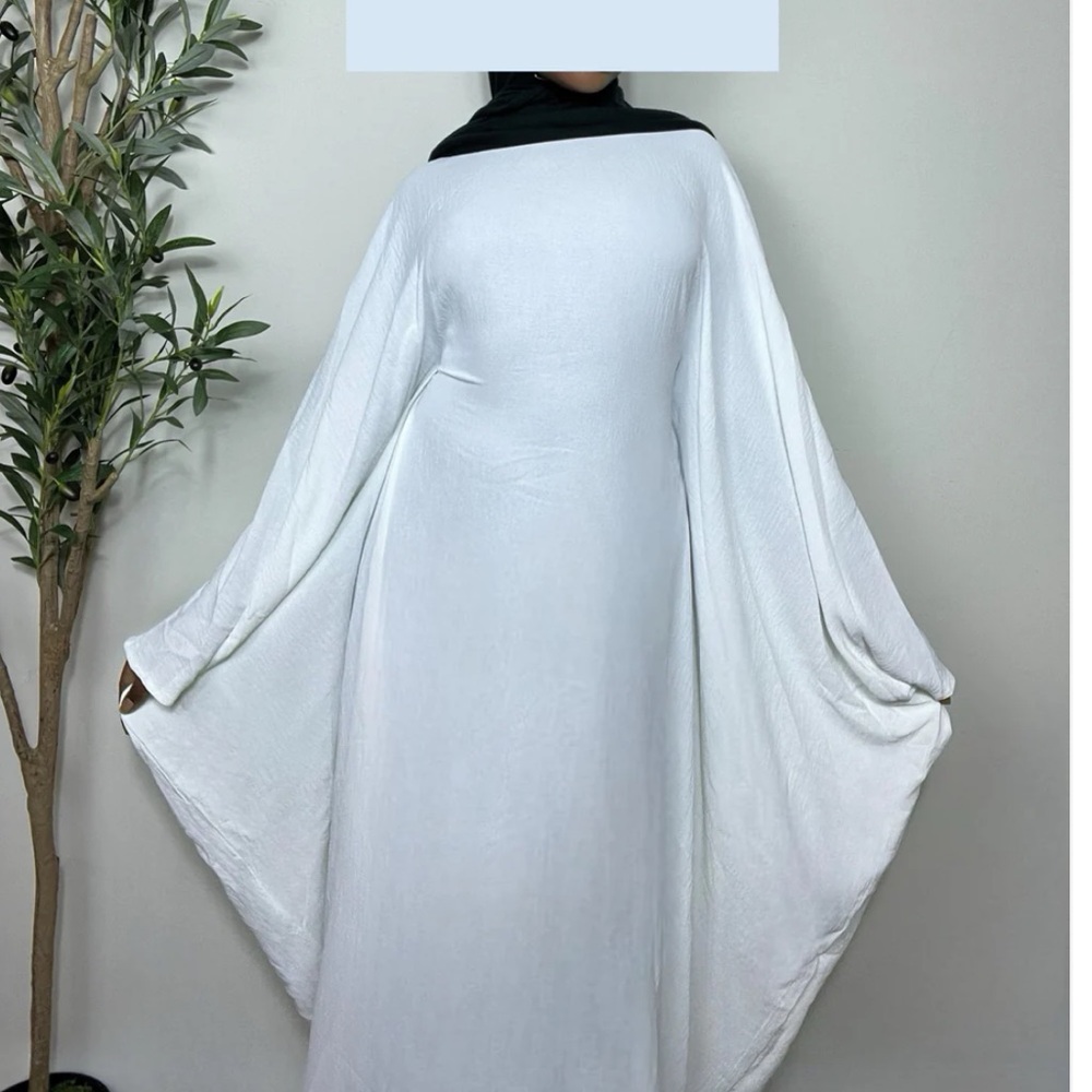 White butterfly abaya